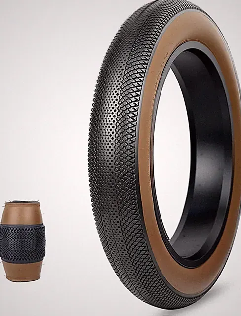 1 Piece 20X 4.0 Bike Fat Tires E Bike Fat Tires Mountain Snow Bike Tires,Brown