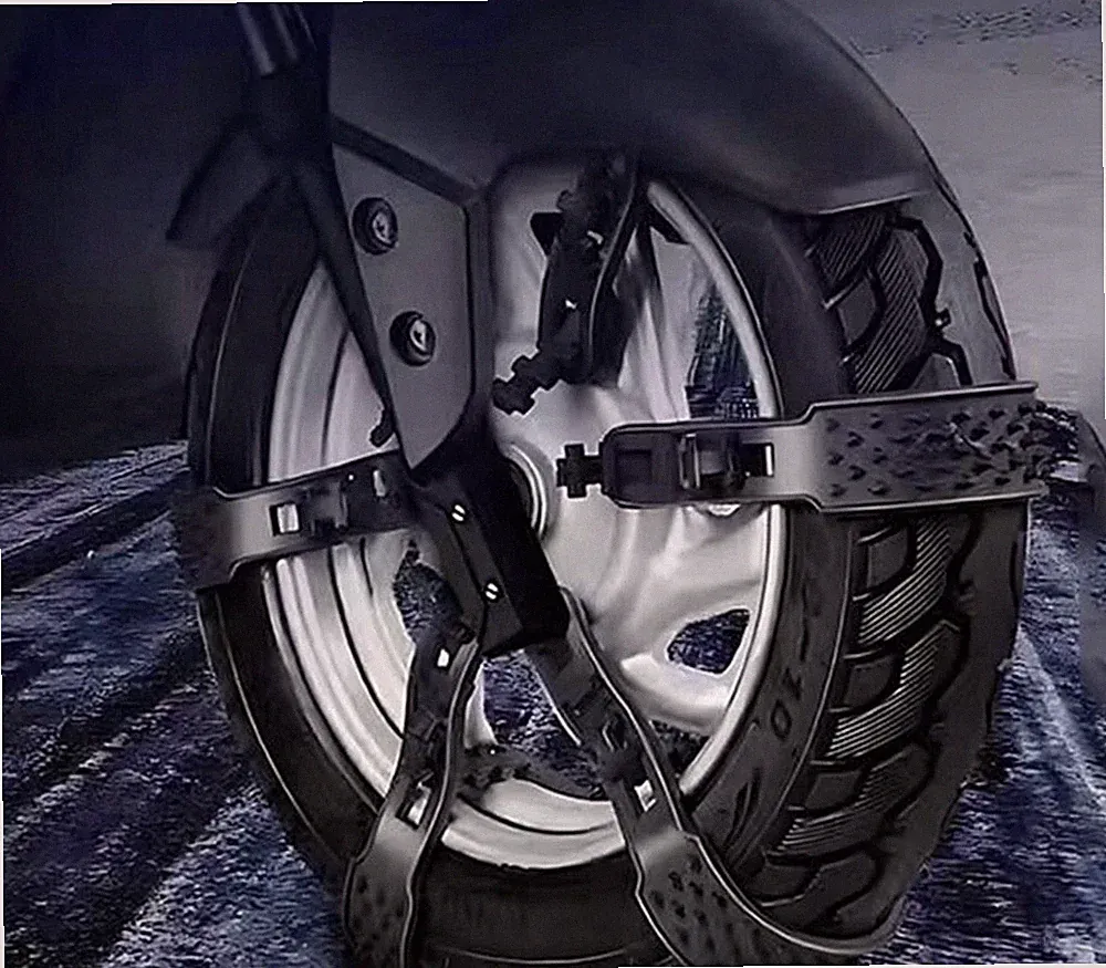 10X Winter Tire Anti-skid Snow Chain Black For Motorcycle Bike Non-slip Chains