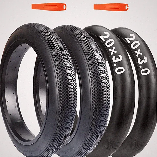 2 Pack Fat Bike Tires 20"x3" & 24"x3" with Tubes - MTB, BMX, Snow, Beach Compati