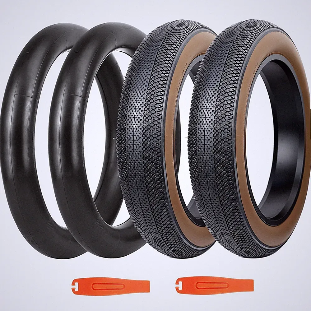 2 Pack Fat Bike Tyre 20 x 4.0 for E-Bike Tire with 20" Bike Tubes 20x4.0,Brown