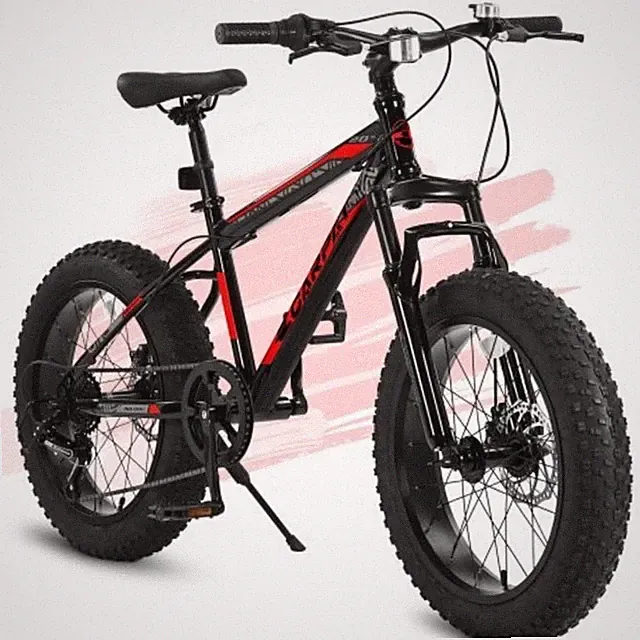 20" Kids MTB 7-Speed Steel Frame Disc Brakes Front Susp Wide Tires Snow/Off-Road