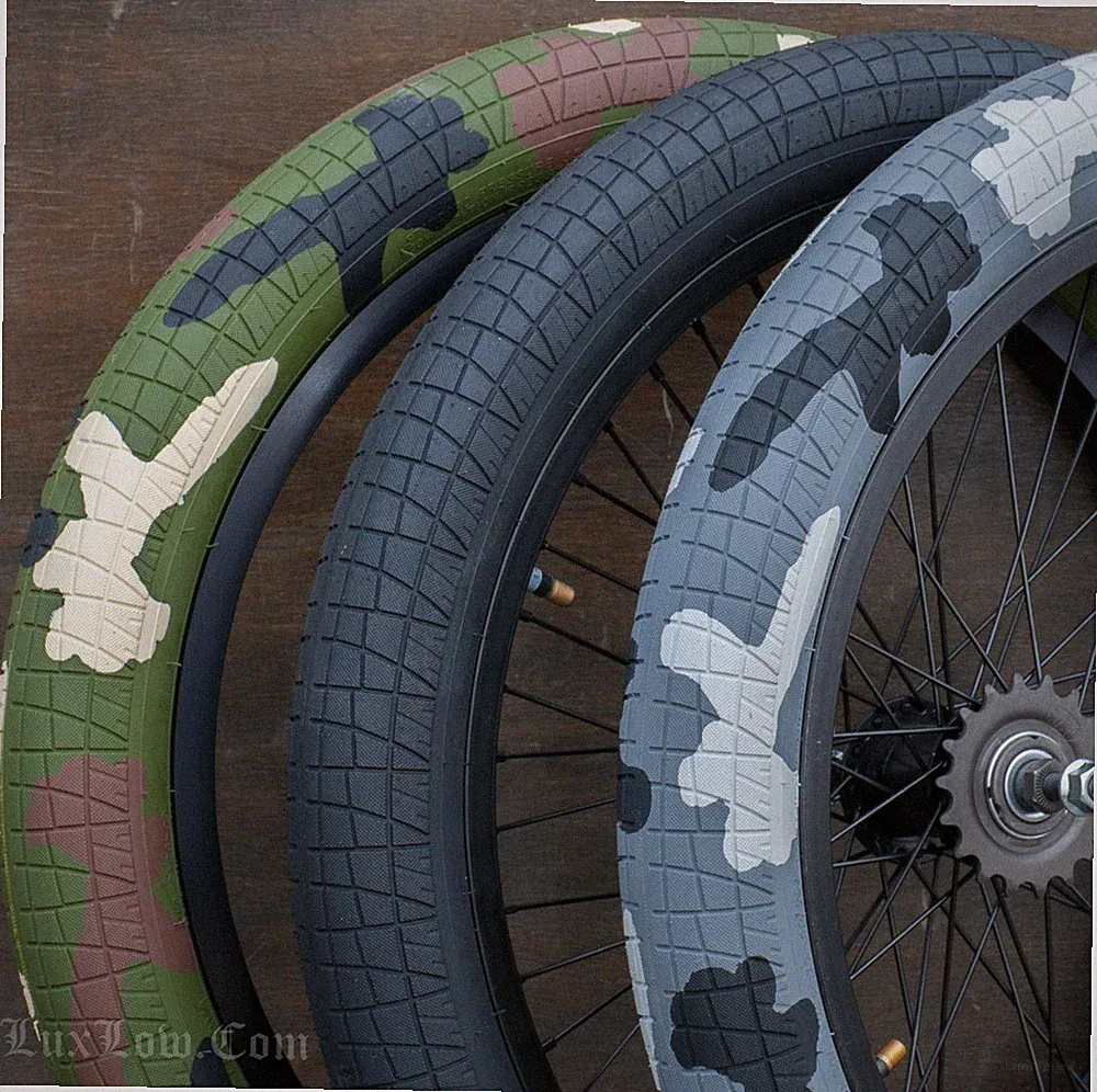 20"x2.40" Park Street BMX Bike TIRES Snow Wood Green Camouflage Cruiser Bicycle
