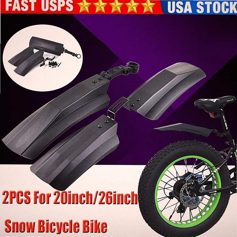 20inch/26inch MTB Snow Bicycle Bike Front & Rear Mud Guard Fenders for Fat Tire