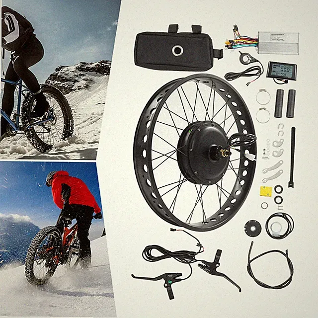 26" 48V Electric Bike Rear Wheel Hub Motor LCD E-Bike Conversion Kit 1000W