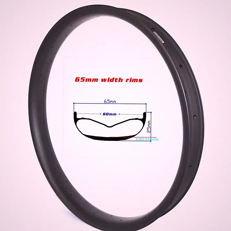 26ER Snow Fat Bike Composite Rims Carbon Fiber Tubeless Bicycle Wheel 32H Matte
