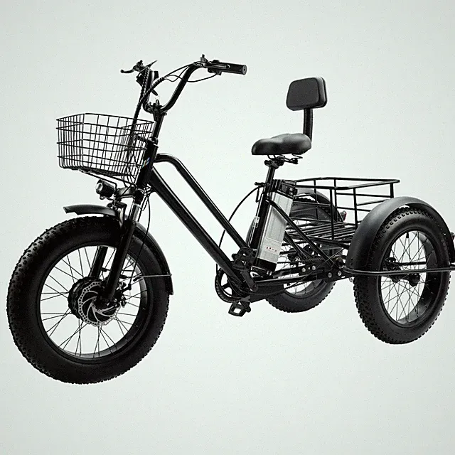 500W 48V 13A Electric Snow Tricycle 3 wheel e-bike 4.0 Fat Tire Tricycle