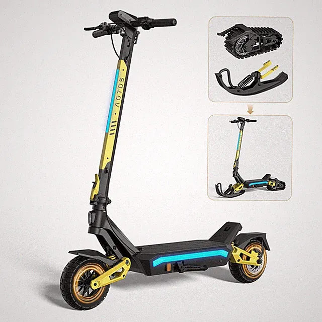 54.6V Electric Snowmobile Ski Bike Winter Ice Sled Scooter Anti-Skid E Scooter