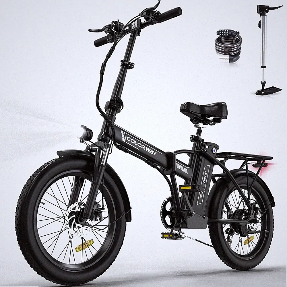COLORWAY 20X3.0 Fat Tire Electric bicycles, Foldable Mountain Snow Beach