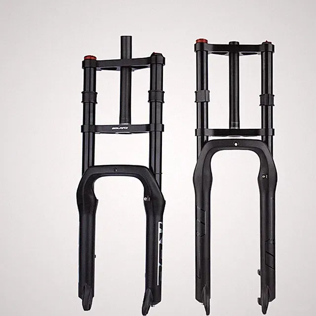 Double Shoulder Snow Fat Bike Fork Quick Release MTB Suspension Air Front Fork