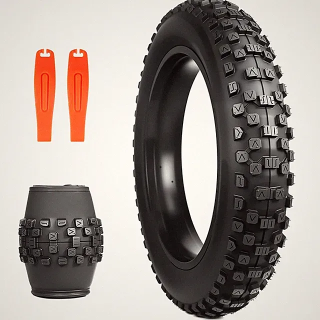 Fat Tire E-Bike Tire 20" x 4" Heavy Duty Mountain Snow Bike 1 Pack Black