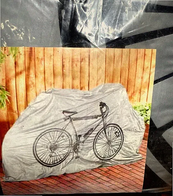 Heavy Duty PVC ~ Bicycle Cover ~ Snow & UV Protection ~ Gray w/Bicycle Image New