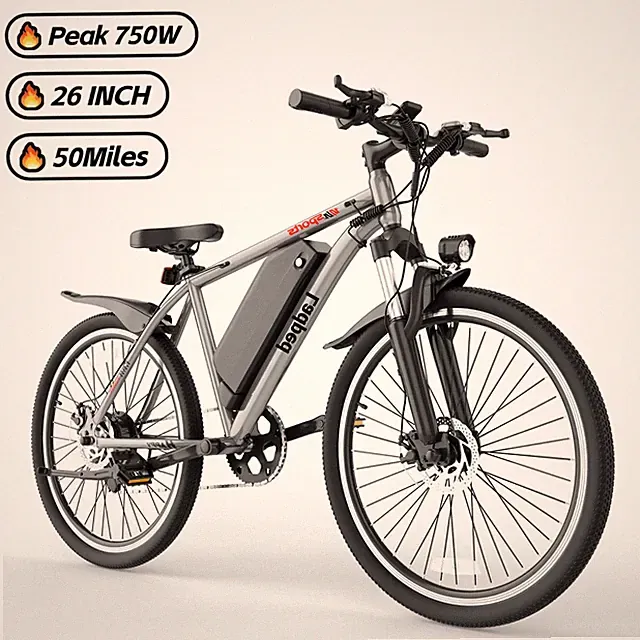 Ladped Electric Bike for Adults, 750W 26" Ebike 22MPH 60Miles Removable Battery