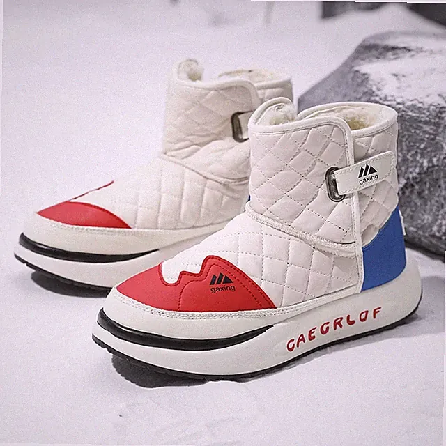 Men's Snow Boots Warm Cotton Leather Shoes Outdoor Motorcycle Cycling Sneakers