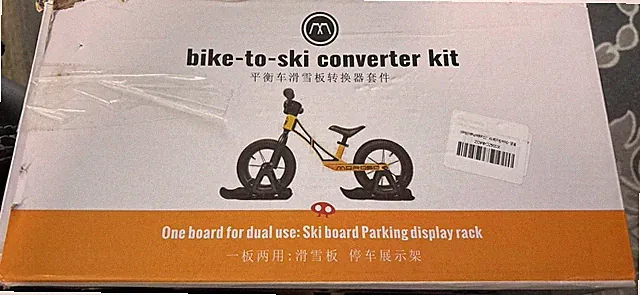 NEW BIKE TO SKI SLED CONVERTER KIT FOR KIDS BICYCLE SNOW SLED FOR BALANCING