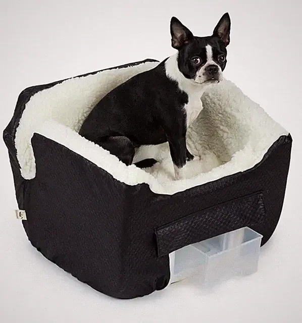 Snoozer Lookout II Dog Car Seat with Storage Tray-Medium, Black Diamond