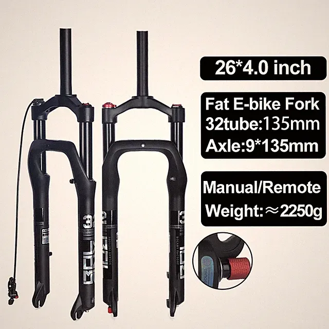 Snow Bike Suspension Air Gas Fork 26inch Fat Tire E-bike Front Fork Accessories
