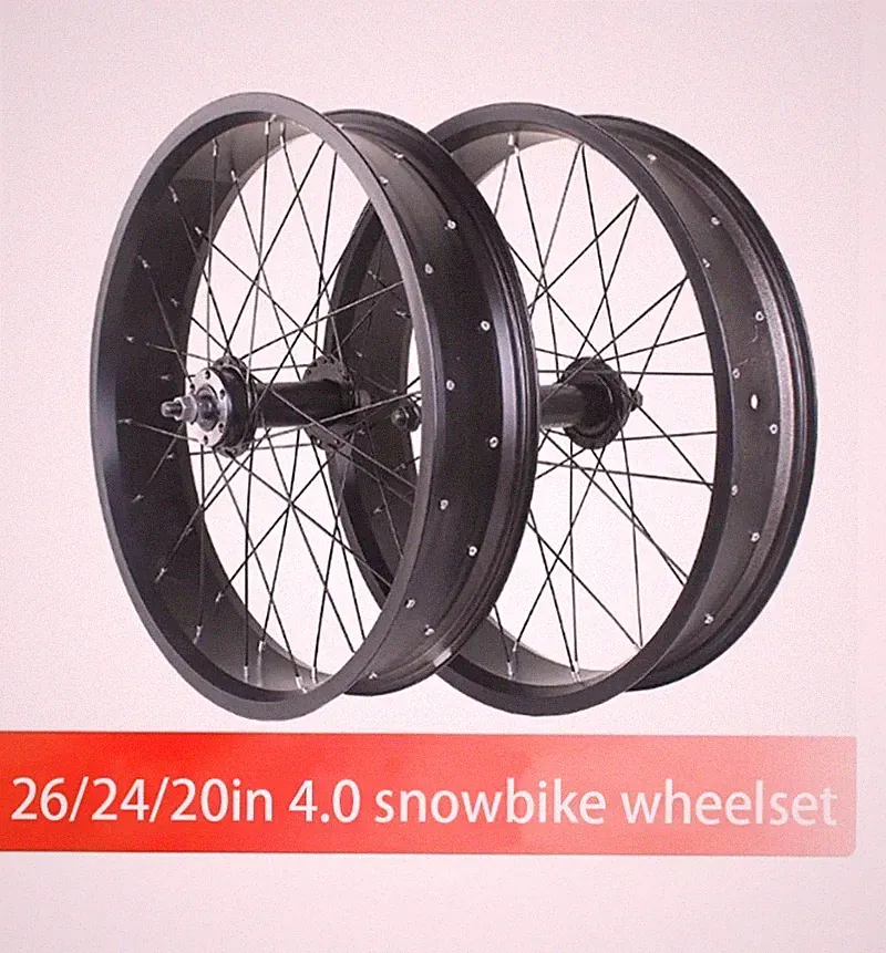 Snow Bike Wheelset 20/24/26inch 4.0/4.5 Tire Beach Fat Bicycle Front Rear Wheels