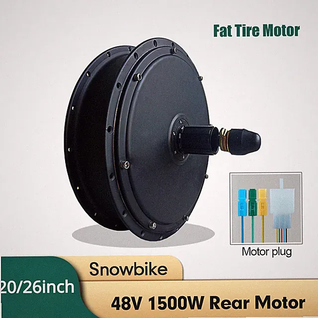 Snow E-bike 48V 1500W Brushless Non-Gear Rear Rotate Cassette Motor 20 26 Inch