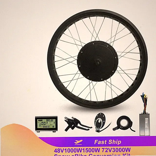 Snow E-bike Conversion Kit 48V 72V 1000W-3000W Rear Rotate Wheel Hub Motor