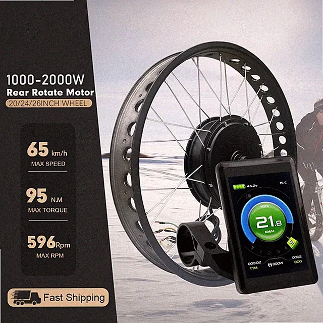 Snow E-bike Conversion Kit Dropout 190mm 4.0 Tire 48V 1000W-2000W 72V 2000W