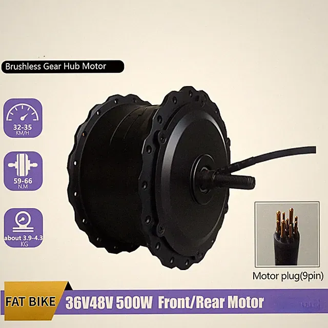 Snow Electric Bike 36V 48V 500W Front Rear Brushless Motor for 20 26inch 4.0Tire