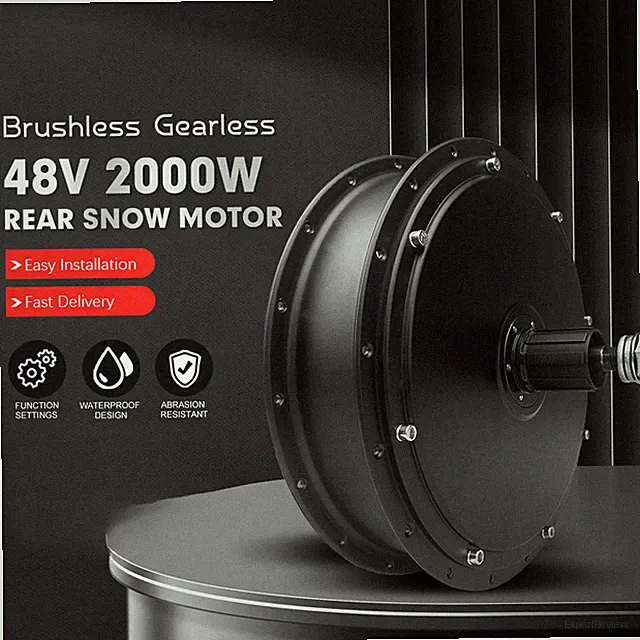 Snow Electric Bike 48V 2000W Fat 4.0 Tyre Gearless Hub Motor Dropout 190mm