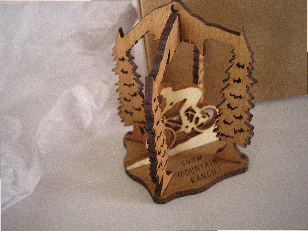 Snow Mountain Ranch Christmas Ornament Biker Bicycle w/ Box 2.5"