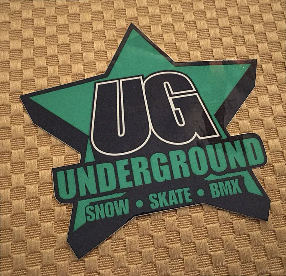 UG UNDERGROUND Rare GLOSSY Sticker Bicycle Cycling BMX SKATE SNOW URBAN