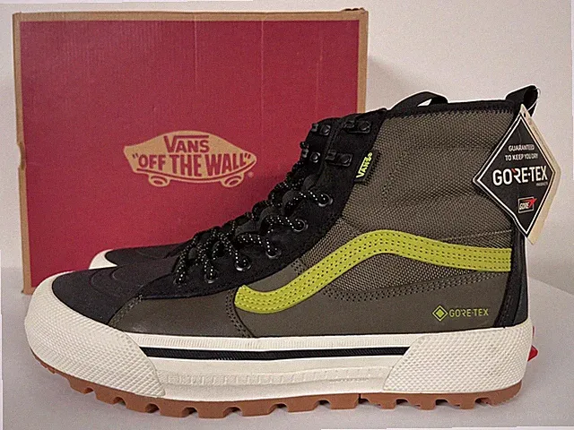 VANS Sk8-Hi GORE-TEX MTE-3 Waterproof Black Olive Green Boot Mens 8 / Womens 9.5